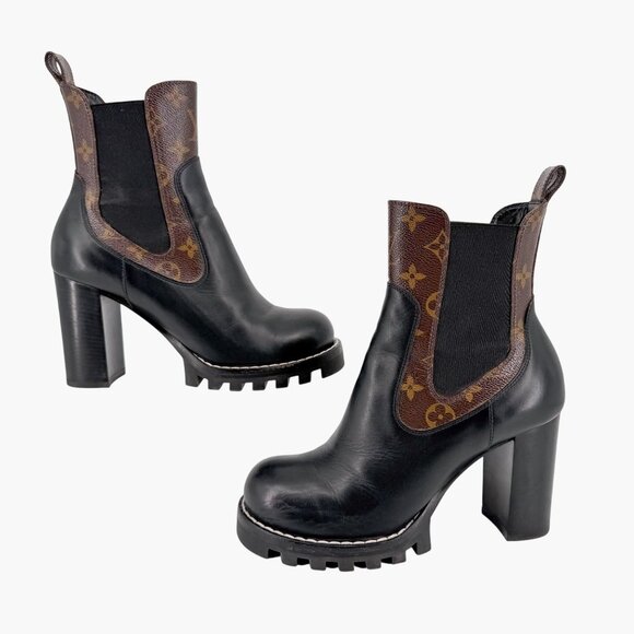 Louis Vuitton Star Trail LV Chelsea Ankle Boots Black Size 40 US 10 Women's - Picture 9 of 16